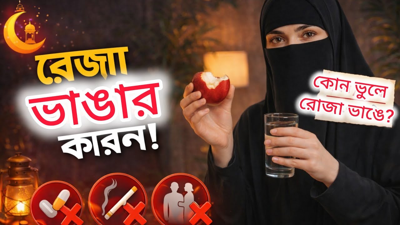 রোজা ভাঙার কারণসমূহ | কোন কাজ করলে রোজা নষ্ট হয়?