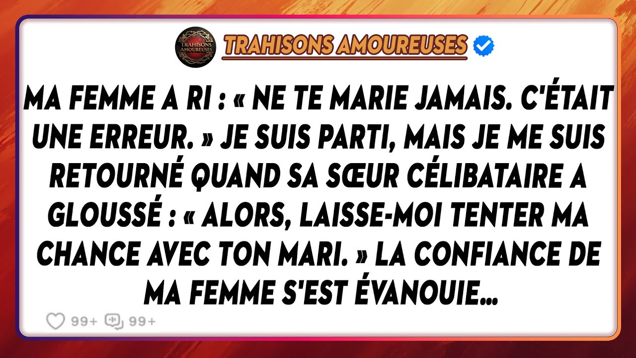 Ma Femme A Ri : « Ne Te Marie Jamais. C'était Une Erreur. » Je Suis Parti, Mais Je Me Suis Retourné…