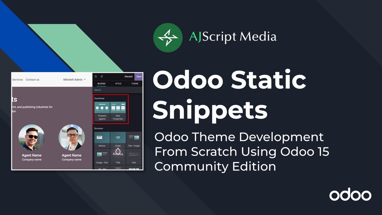 Создание статических фрагментов Odoo с опциями | Учебное пособие по разработке темы Odoo с нуля (...