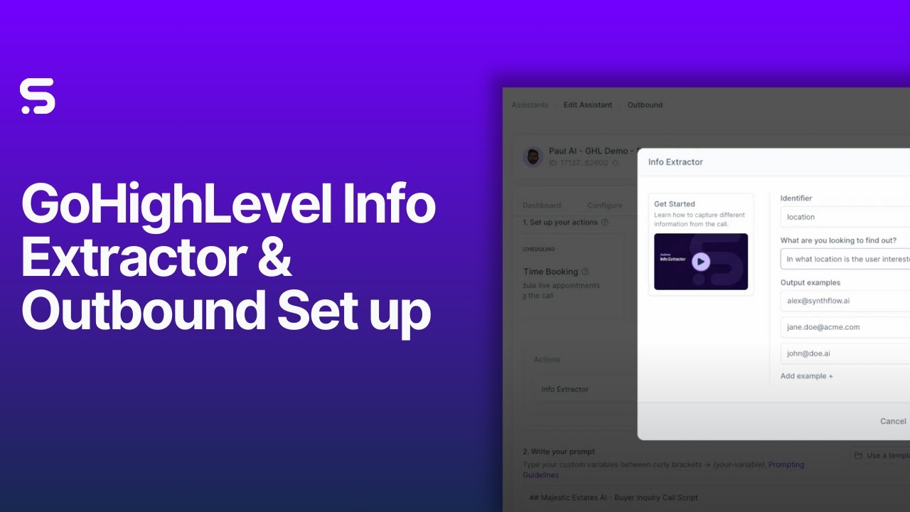 GoHighLevel Info Extractor & Outbound Set up | Step-by-step Tutorial