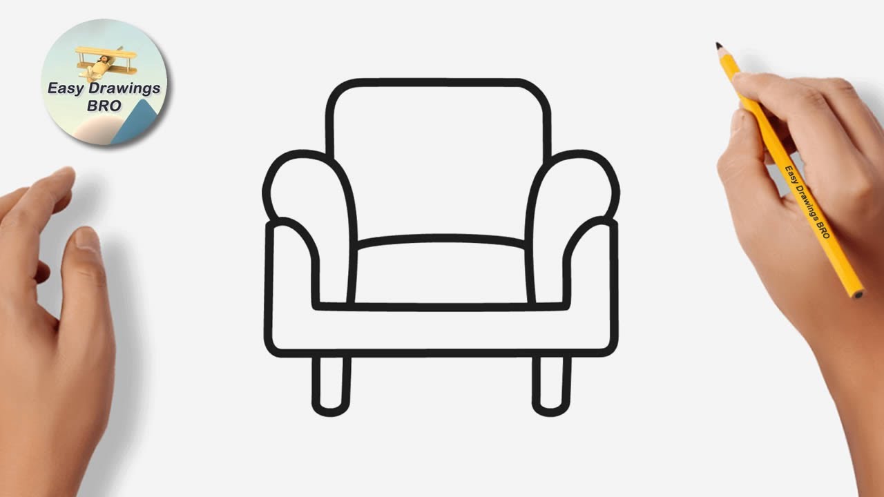 Drawing armchair tutorial | How to draw a chair | Easy Drawings BRO
