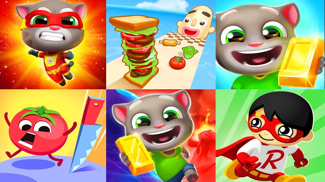 Fruit Rush, Tag with Ryan, Sandwich Runner, Talking Tom Gold Run, Talking Tom time Rush, Hero Dash