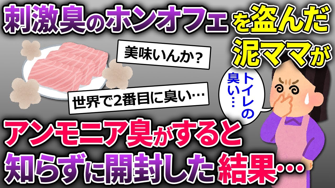 【2chスカッと】泥ママ「発酵食品LOVE」アンモニア臭のホンオフェを盗んで行った→健康に良い韓国の発酵食品と思って開封すると…【ゆっくり解説】