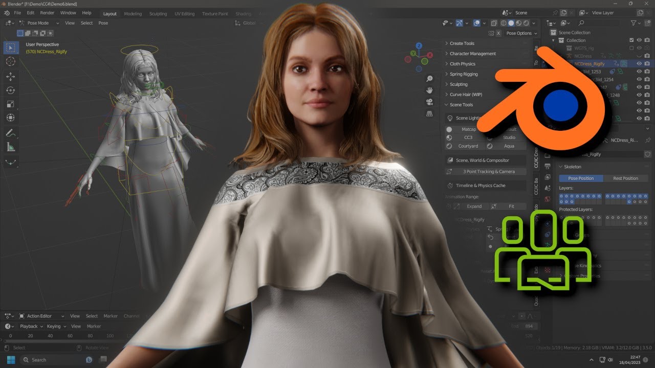 CC/iC Blender Tools 1.5.8 - Cloth Physics