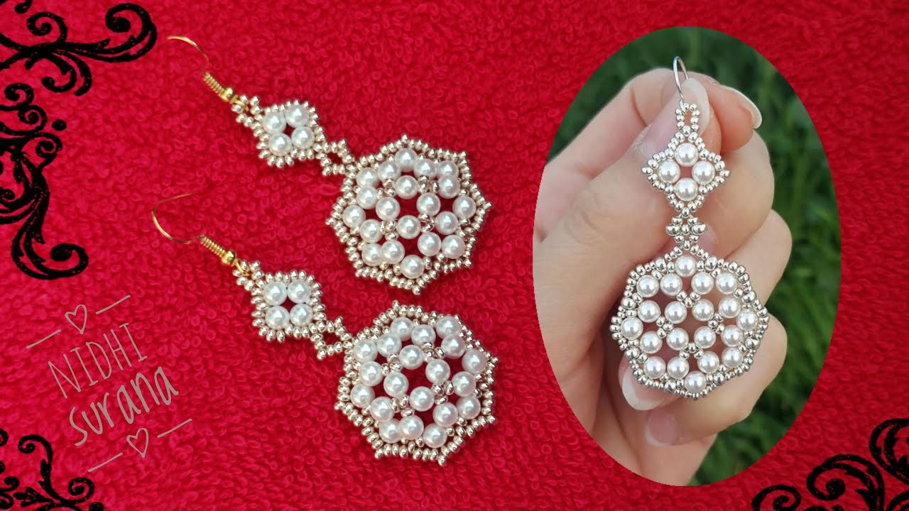 ⚜️ Elegant Pearl Earrings/ Beaded Jewelry/ Aretes Tutorial diy (0531)