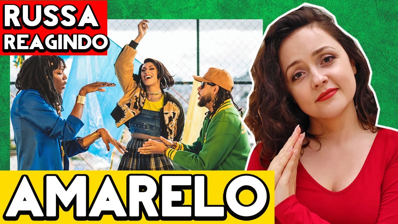 REAÇÃO AmarElo - Emicida part. Majur e Pabllo Vittar | GRINGA REAGE | GRINGA RUSSA REAGINDO