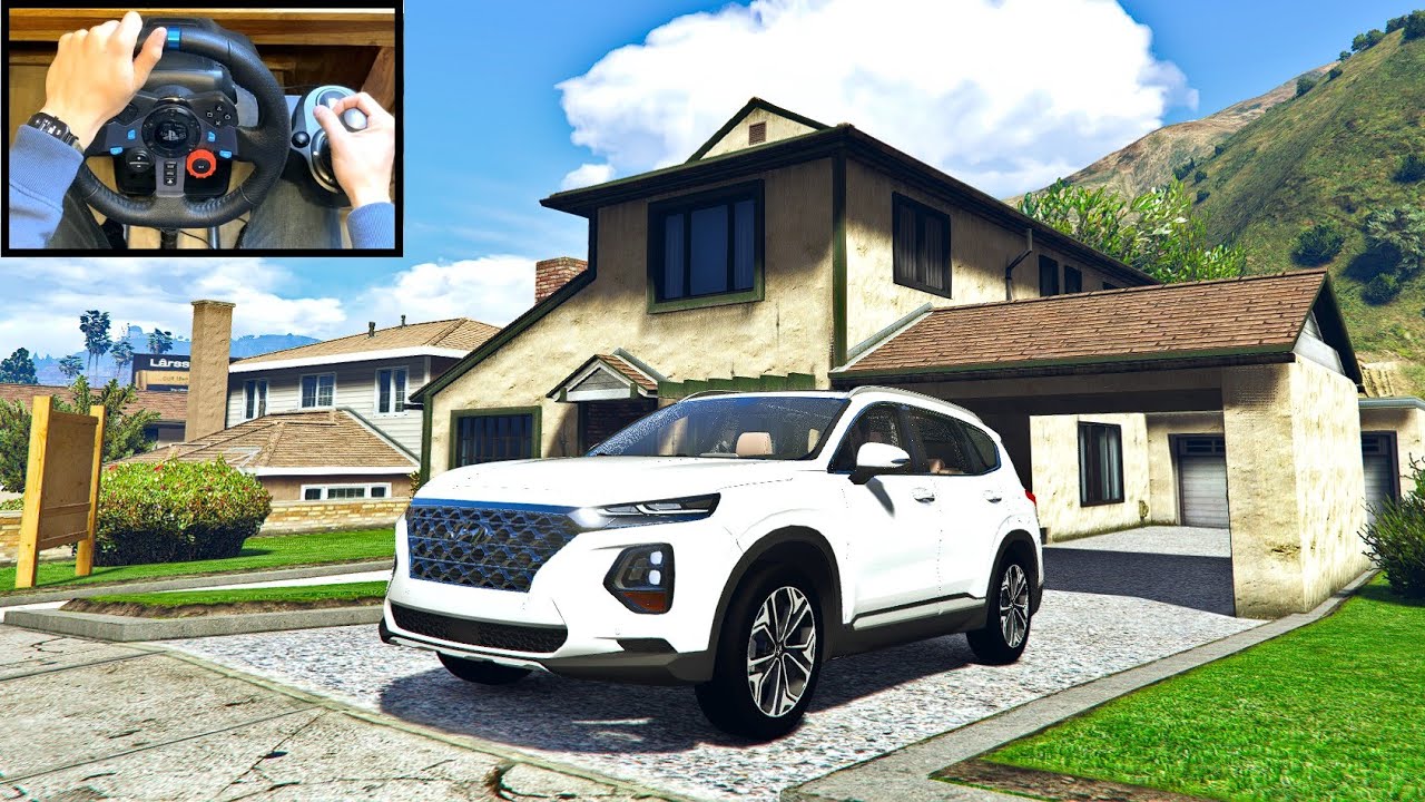 Hyundai Santa Fe Realistic Driving - GTA 5 - Logitech G29