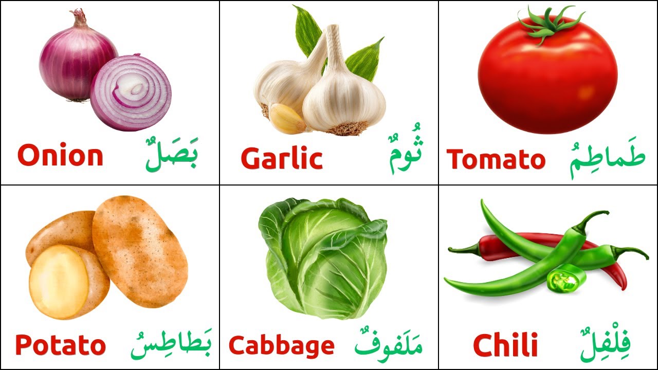 Vegetables Names in Arabic | Common Vegetable Names with Pictures | Learn Arabic