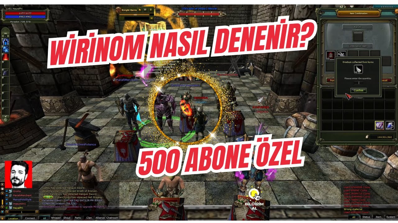 KNİGHT ONLİNE | Wirinom Nasıl Denenir? | 500 ABONE ÖZEL
