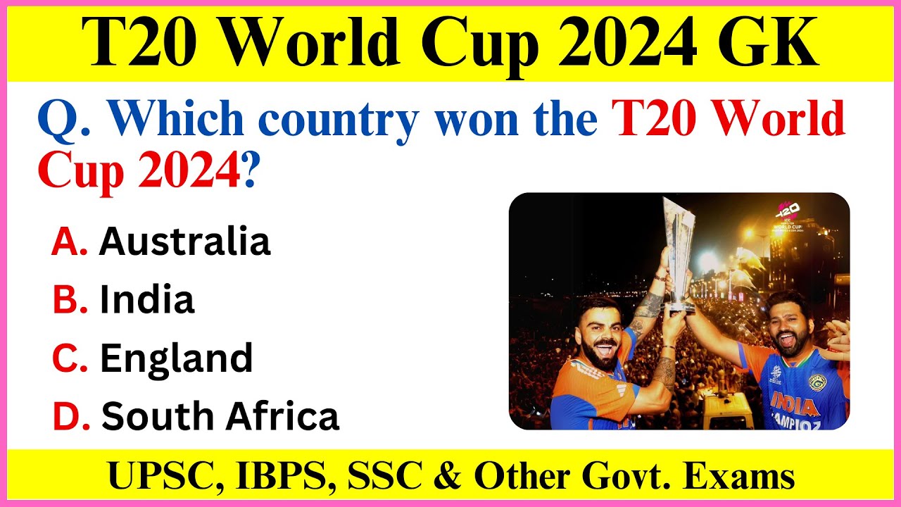 T20 World Cup 2024 | T20 World Cup 2024 Current Affairs | Sports Current Affairs 2024
