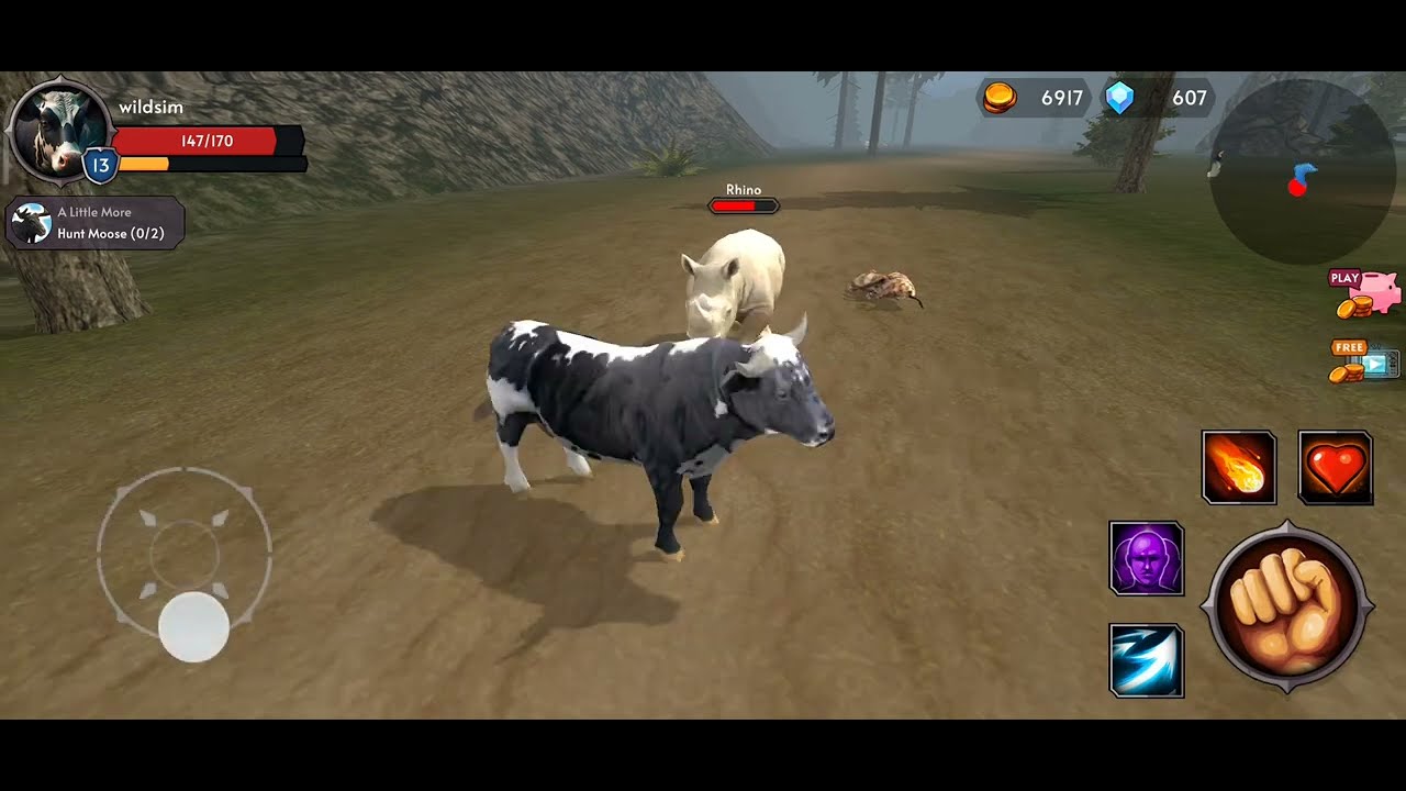 Mad Rhino Killing Hyena / The Cow Simulator