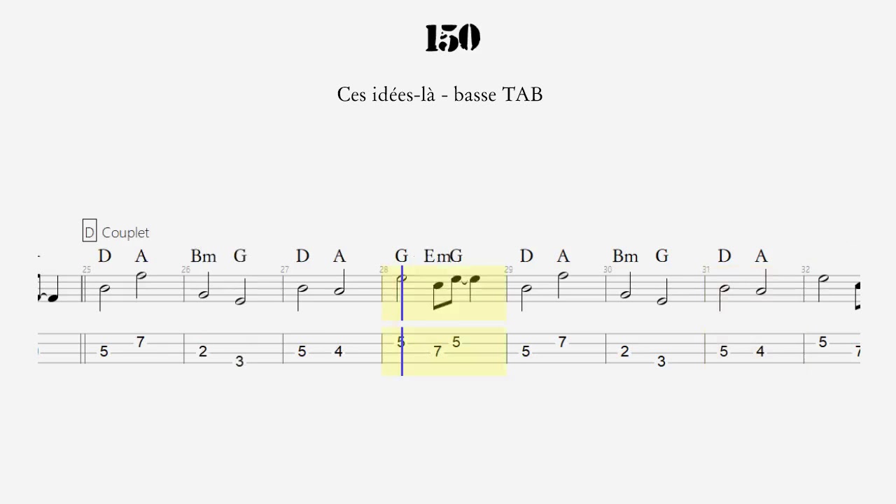Ces idées-là - BASS TAB