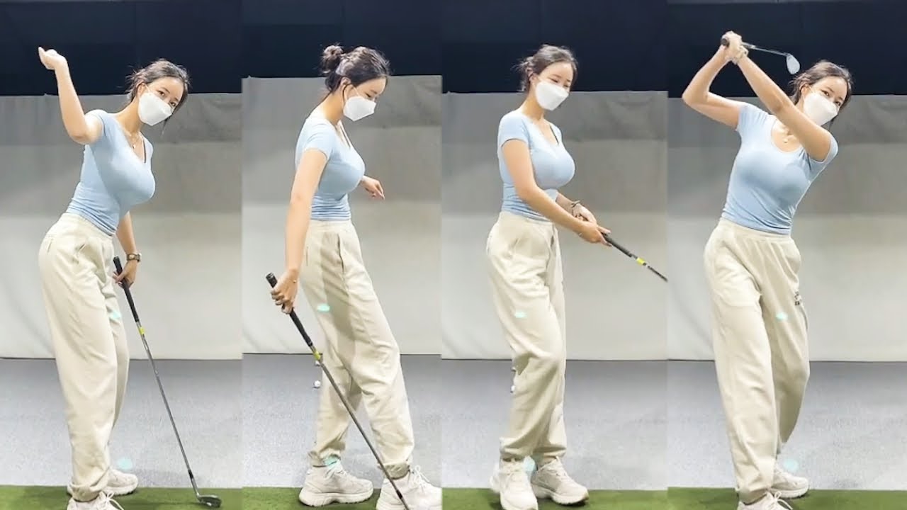 치킨윙 고치는 방법 골프레슨! KLPGA 프로 최민채 여신의 골프레슨과 최신골프스윙!