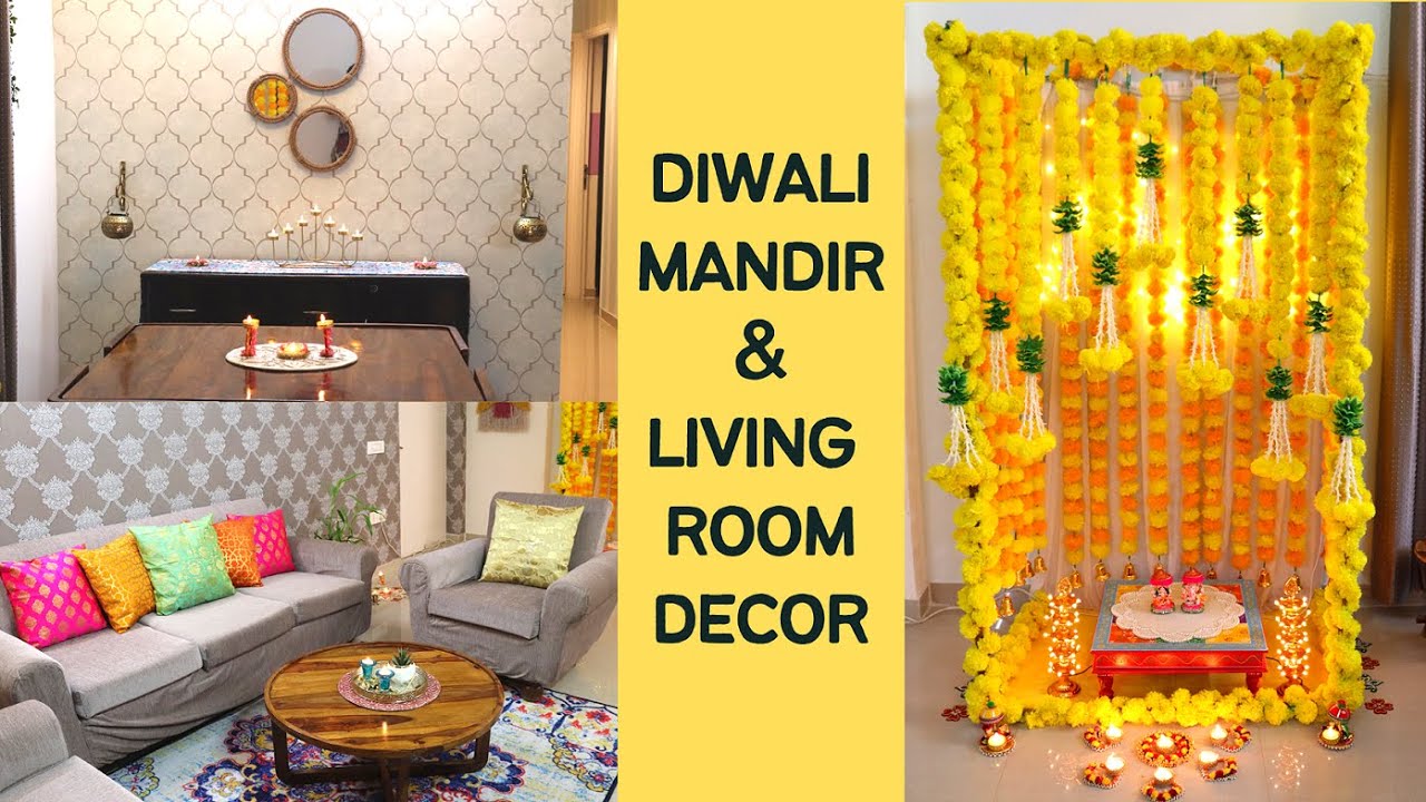 DIWALI Mandir setup & Living room decor | Diwali decoration ideas | Diwali MANDIR | Geetika Arya