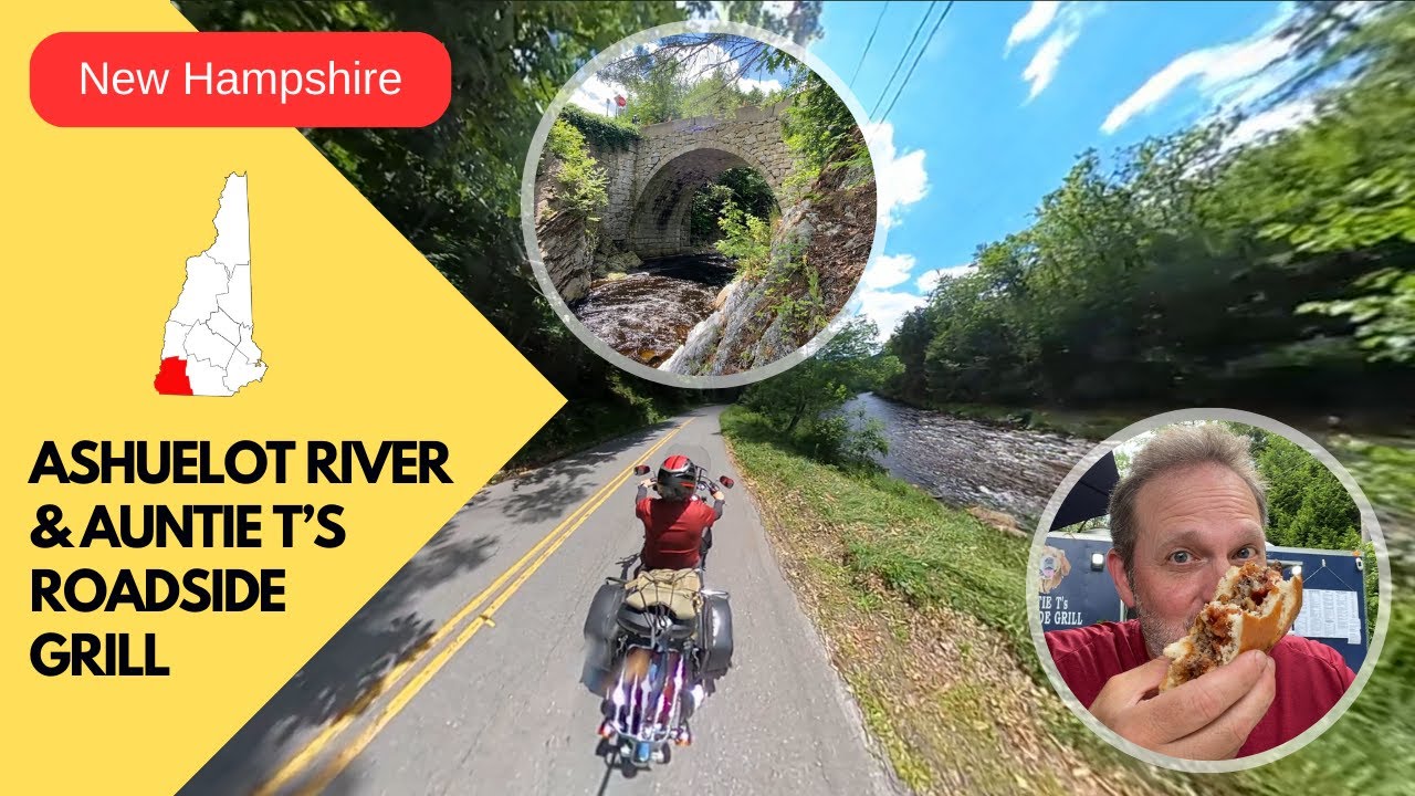 New Hampshire Motorcycle Ride Along Ashuelot River and Roadside Grill Smashburger Lunch