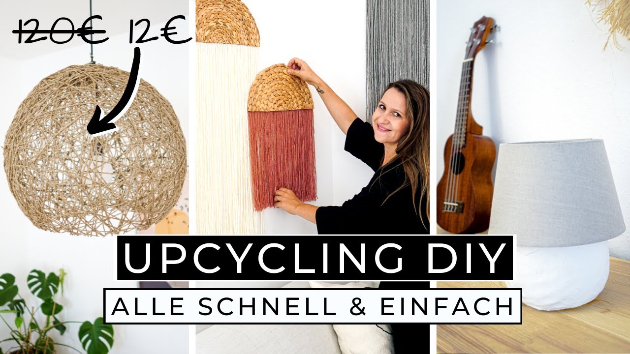 DIY UPCYCLING IDEEN: Designer Lampe für 12€, Boho Wanddeko & IKEA HACK Lampe | DIY MAMIS #IKEAHACK
