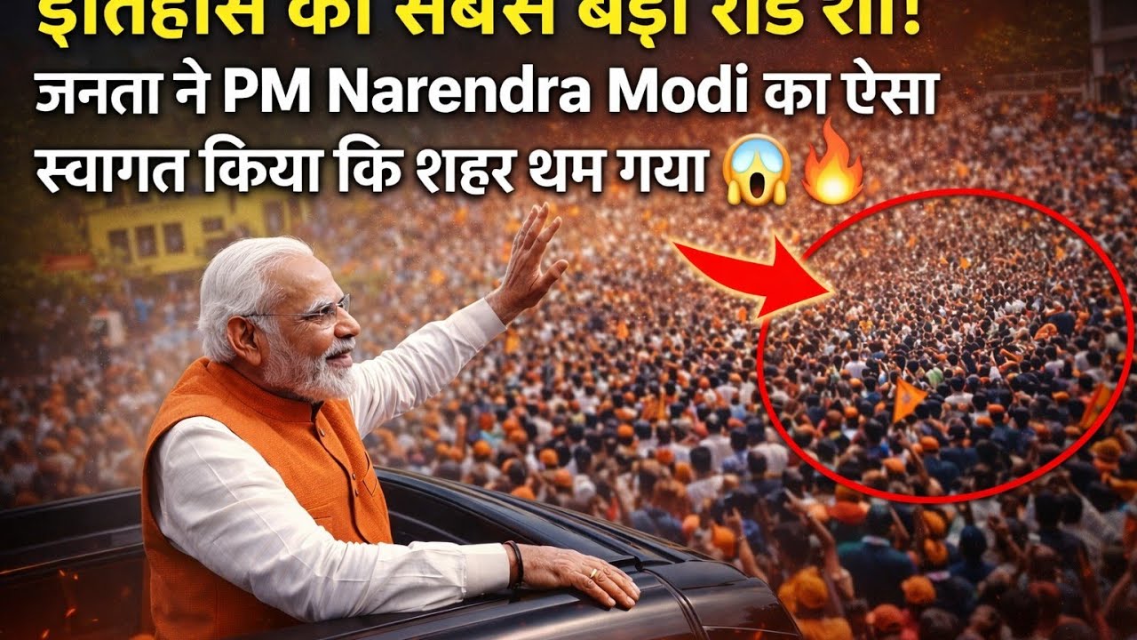 🚨 Narendra Modi Ka Aisa Swagat Kabhi Nahi Dekha Hoga! | Trivandram Me Bhavya Road Show 😱🔥