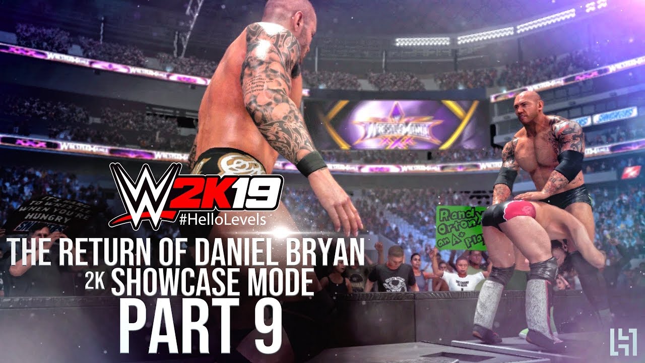 WWE 2K19 2K Showcase Mode Part 9 - Daniel Bryan vs Randy Orton vs Batista WrestleMania 30 Match