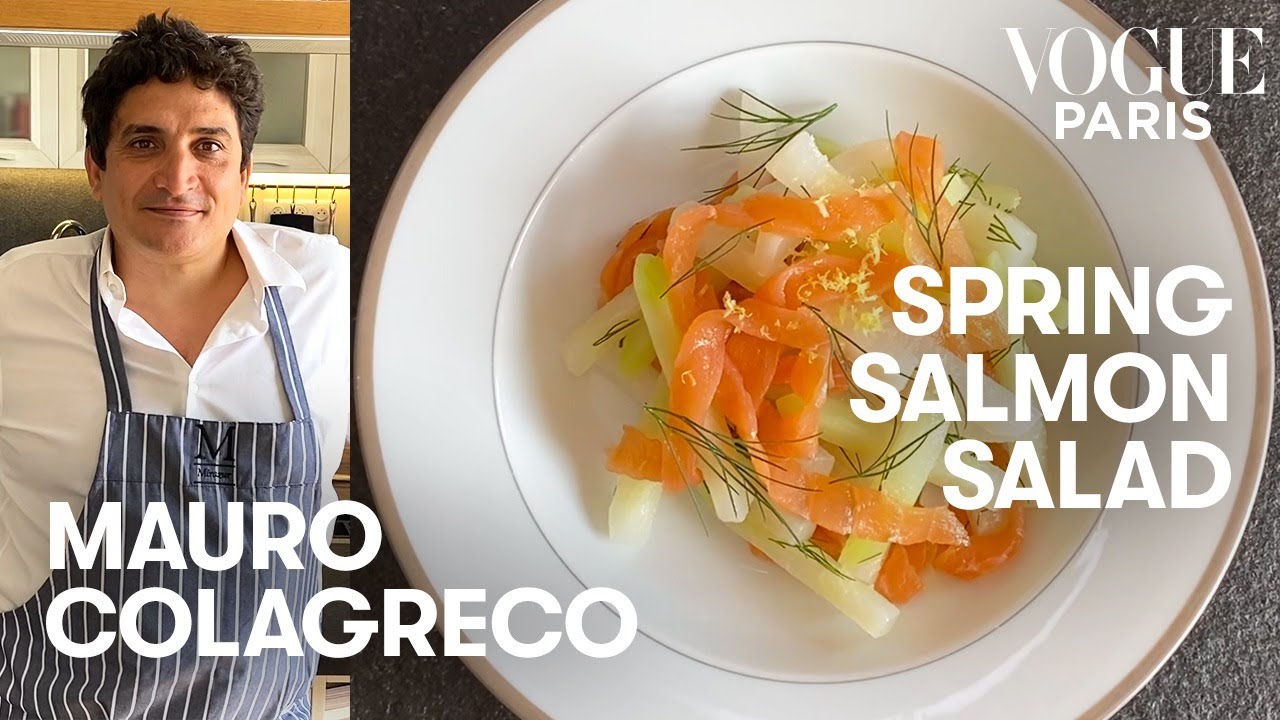 3 Michelin star chef Mauro Colagreco makes a quick, easy salmon salad | Vogue Kitchen | Vogue Paris
