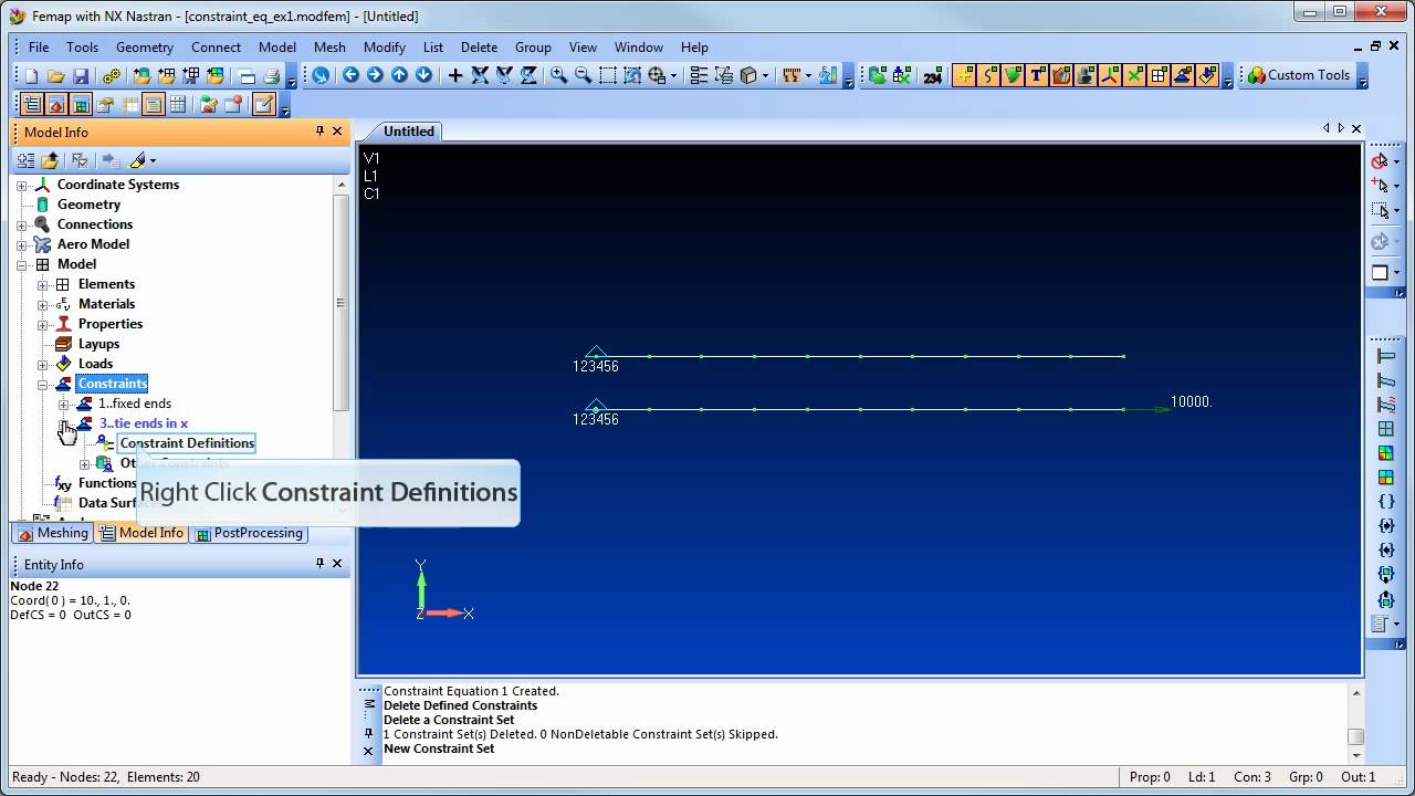 Femap How To: Creating Constraint Equations