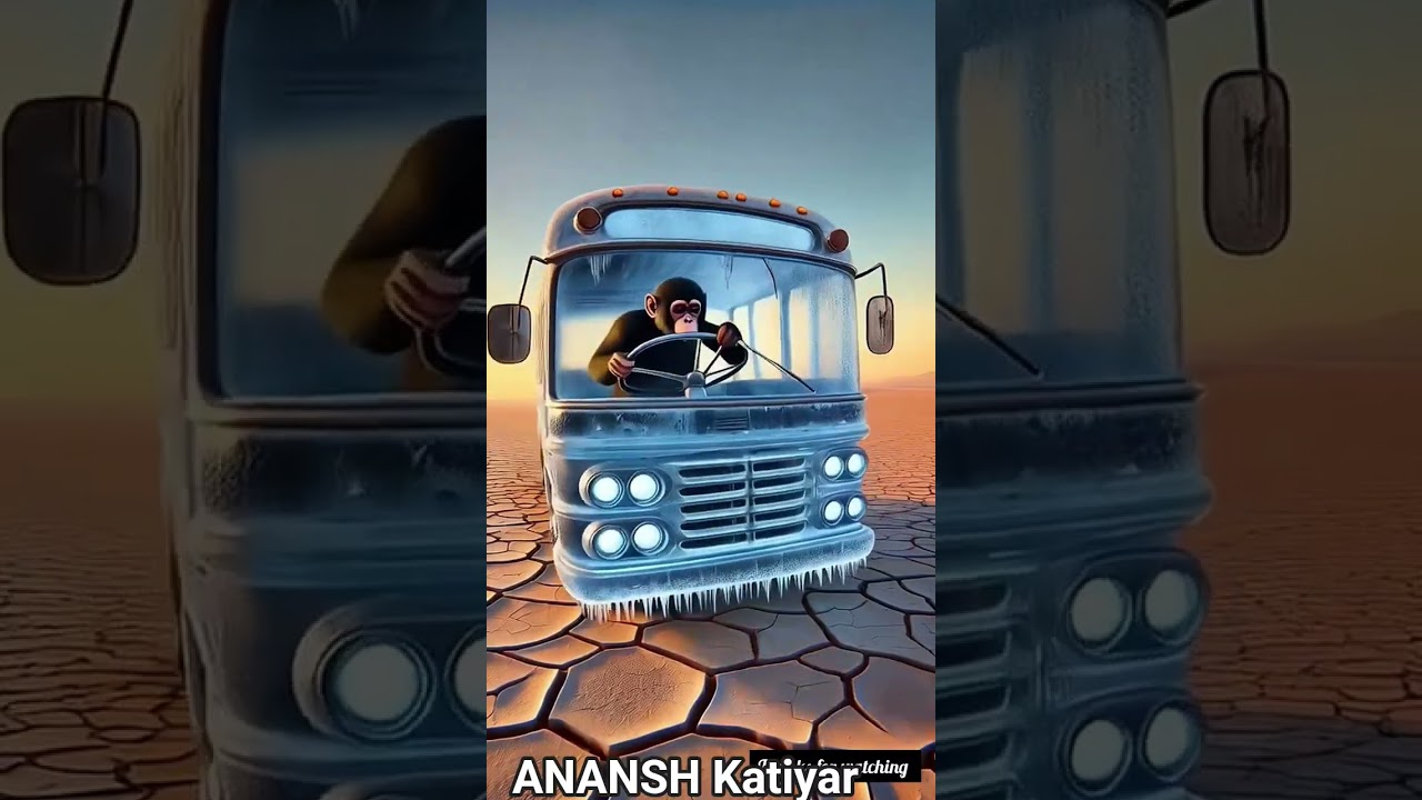 The monkey and his kid build an ice bus and the black monkey steals the bus 😭 