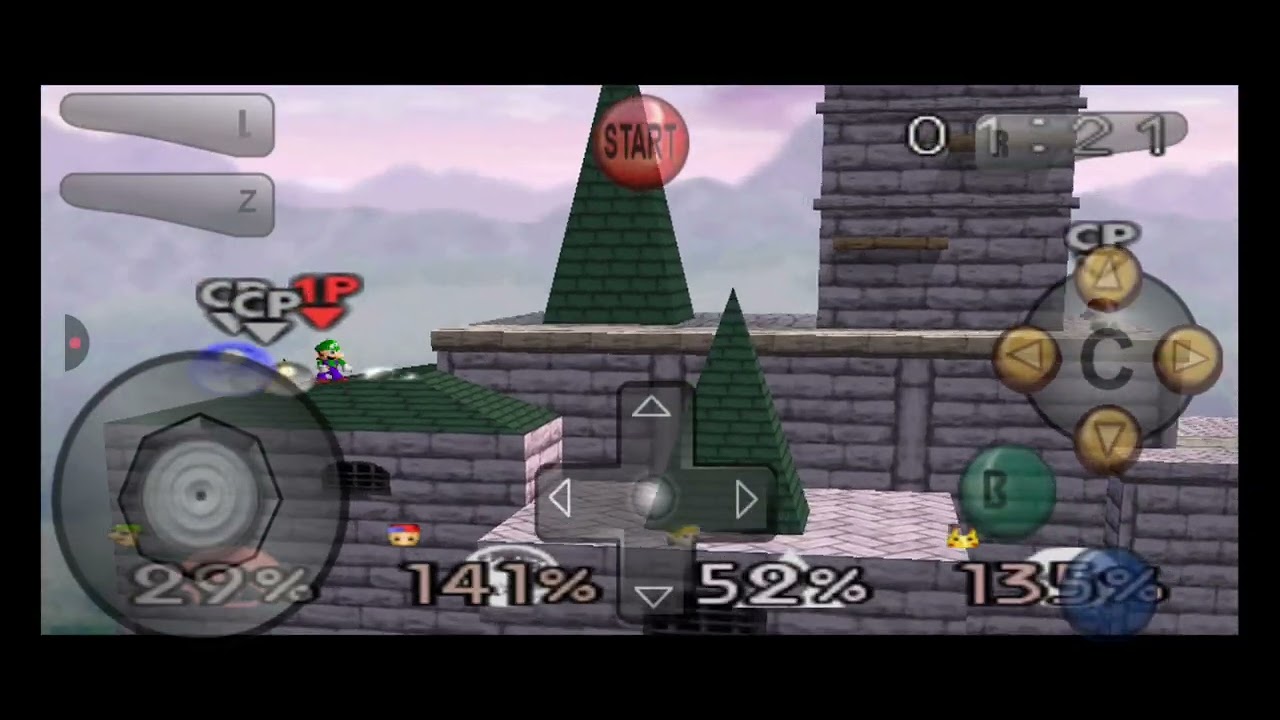 Super Smash Bros 64 Batallas - Luigi vs Ness vs Link vs Pikachu 