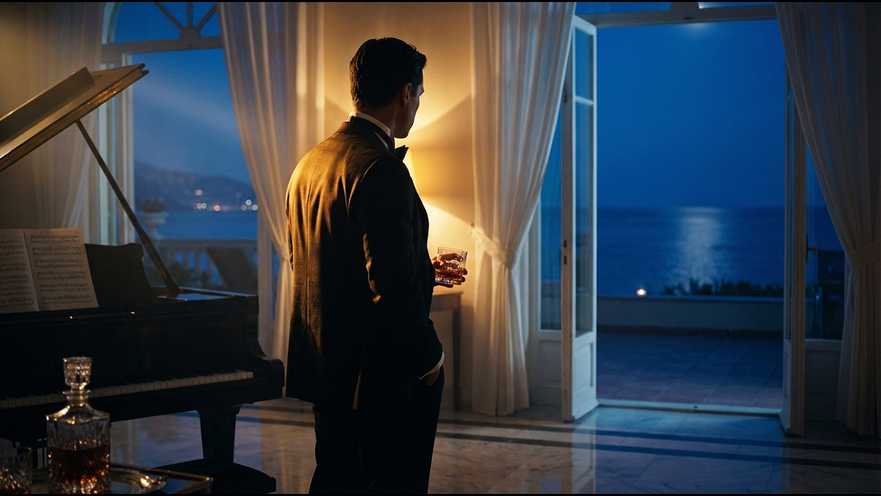 Moonlight Over the Sea 🌙 Vintage Piano & Midnight Jazz Ambience