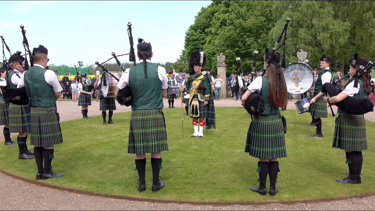 Leaving Barra slow air set by Huntly Pipe Band during 2022 Gordon Castle Highland Games in Scotland