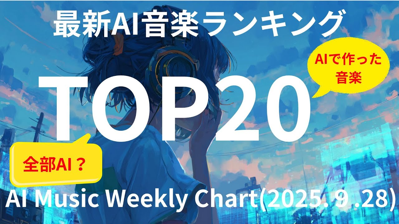 【AI Music Weekly Chart】9月4週の最新AI音楽ランキングTOP20【AICDTV】