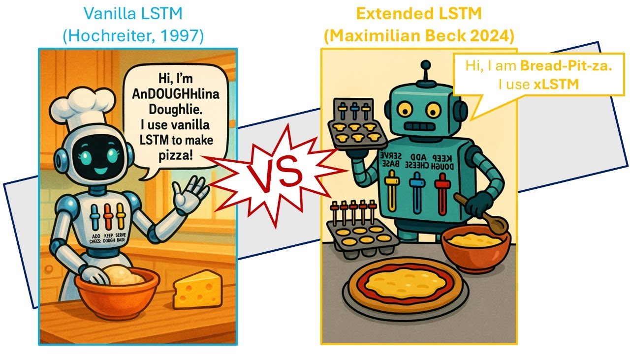 LSTM vs xLSTM &ndash; Easily Explained with a Pizza Robot
