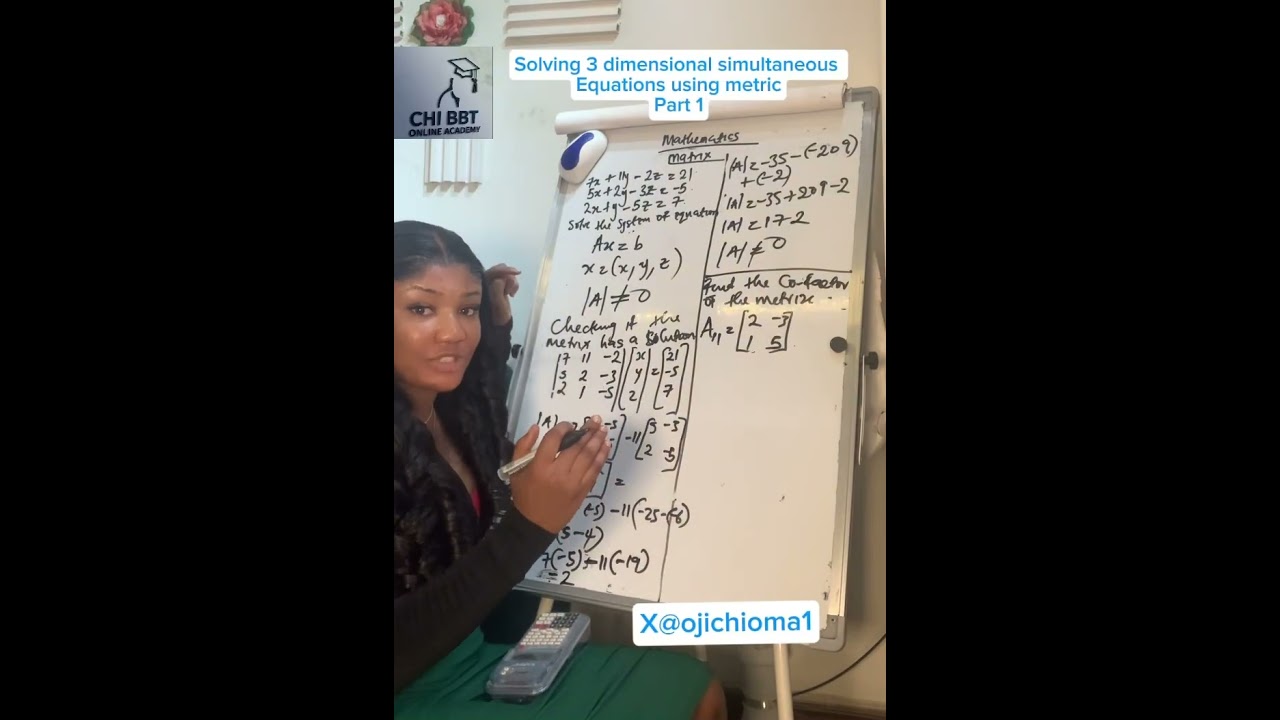 Solving a Three-Dimensional simultaneous equation using Matrix (part 1)