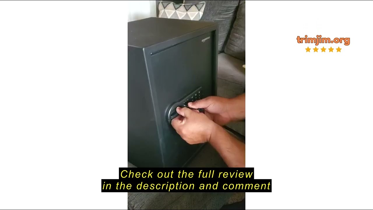 Review Amazon Basics Steel Home Security Electronic Safe with Programmable Keypad Lock for Documents