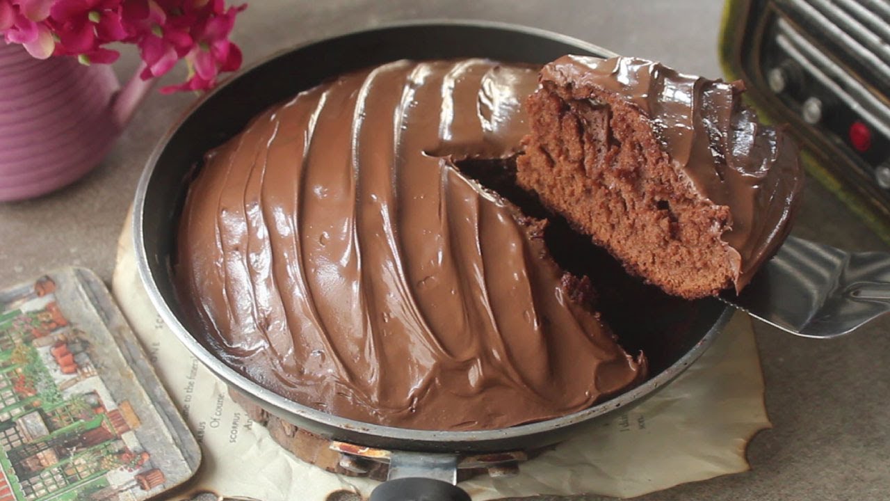 Only 4 ingredient Chocolate Cake in Pan without Oven By Chef Hafsa