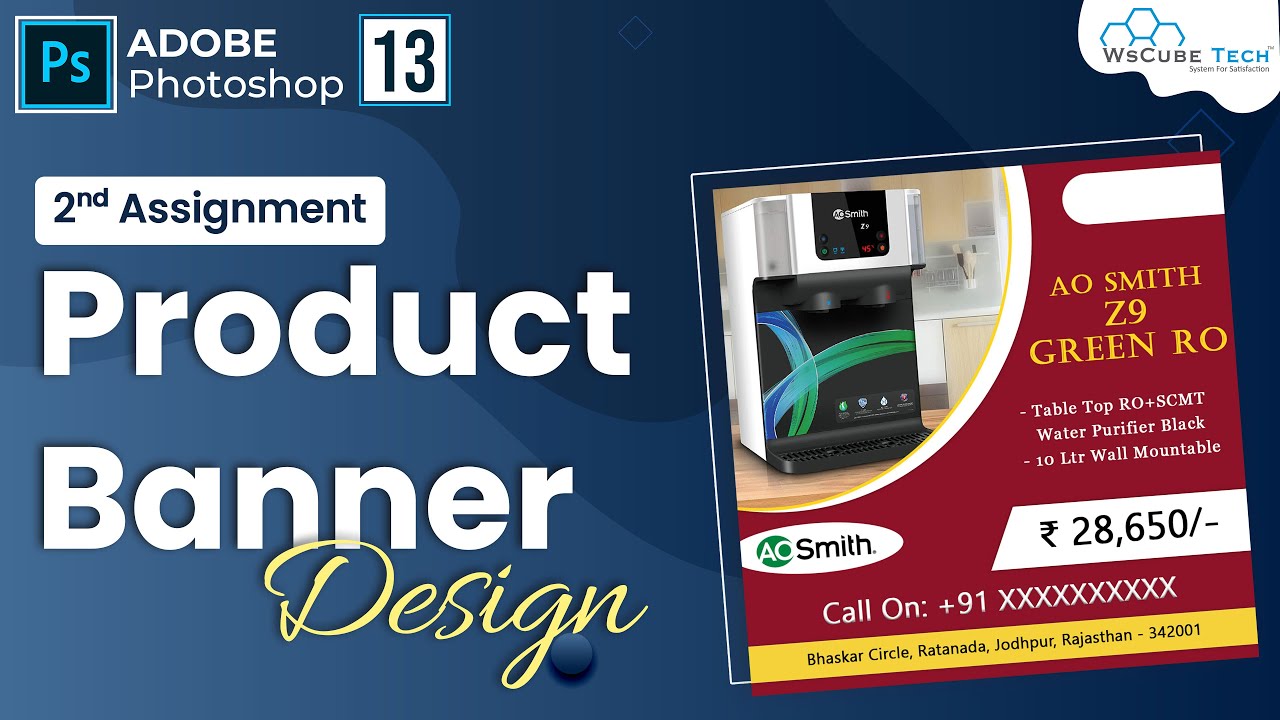 How to create PRODUCT BANNER with Clipping Mask and Alignment in Photoshop | Assignment #2