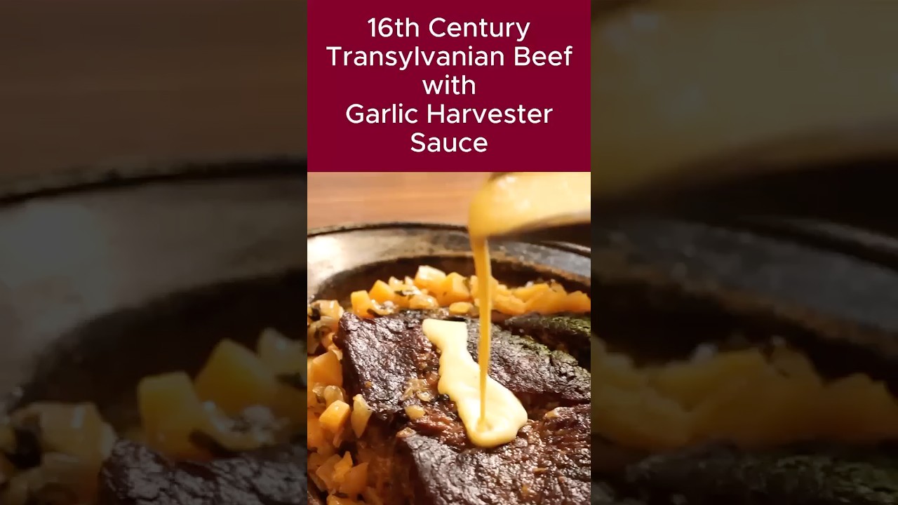 Transylvanian beef with garlic harvester sauce to ward off vampires. 🧛&zwj;♂️