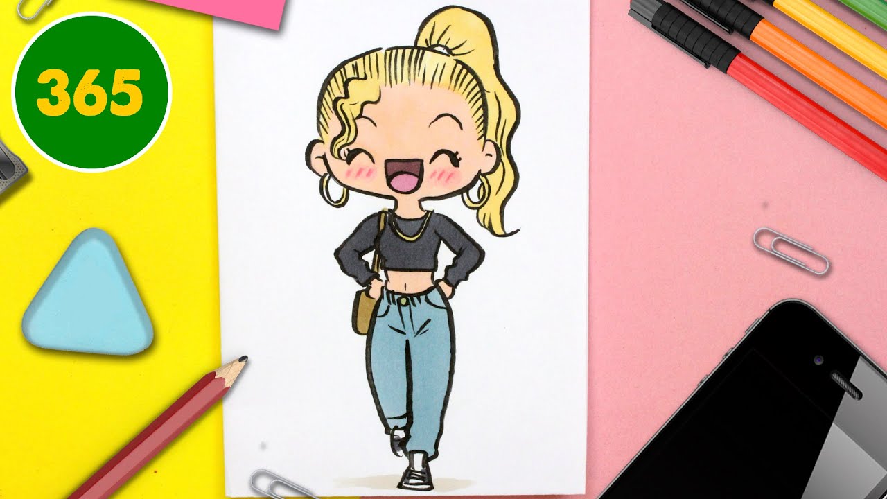 COMMENT DESSINER UNE FILLE KAWAII – Dessins kawaii facile - comment dessiner des personnages kawaii
