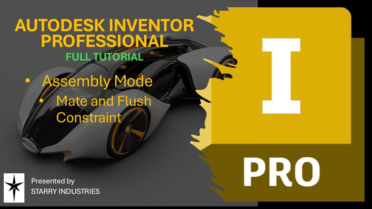 43 - Mate and Flush Constraint | Assembly Mode | Autodesk Inventor Tutorial