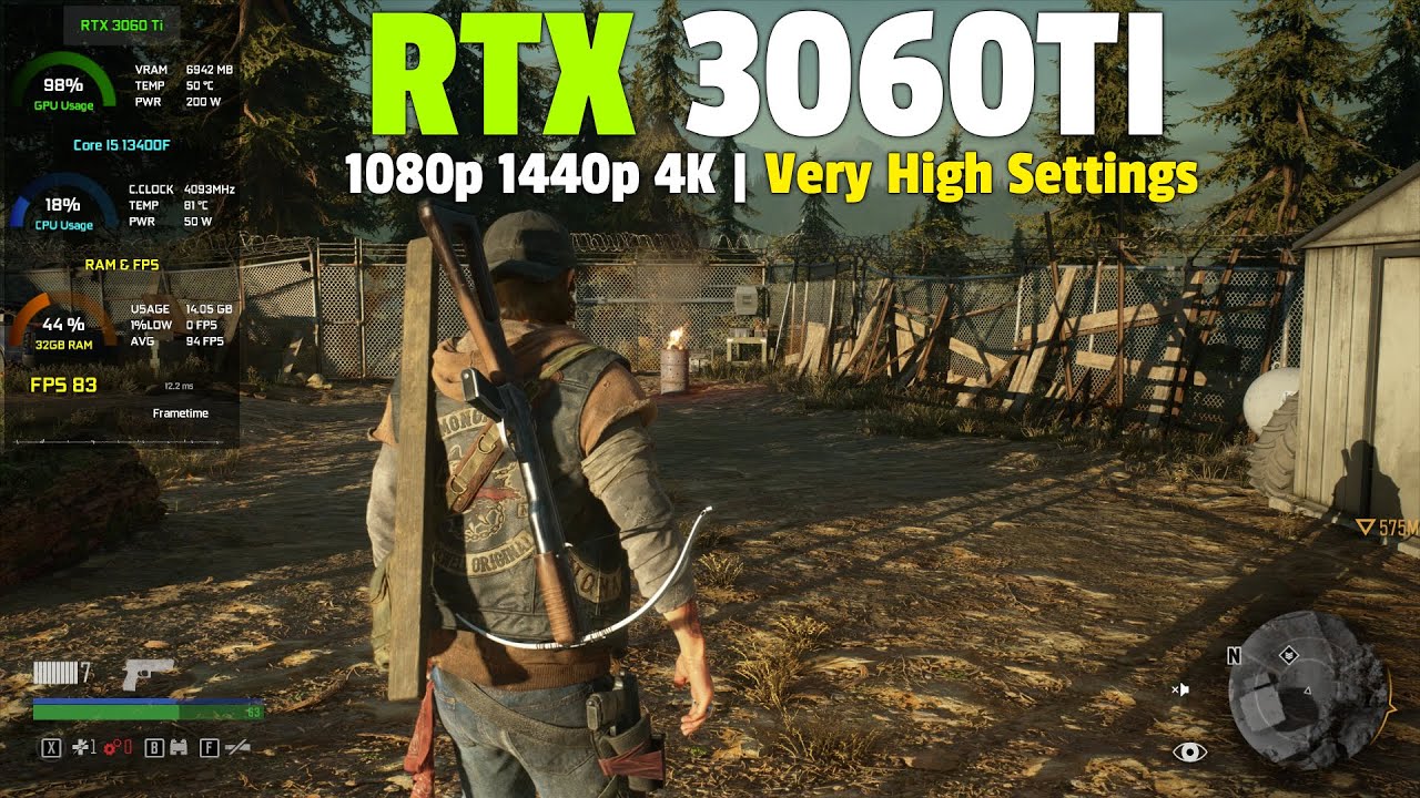 Days Gone Remastered : RTX 3060TI - Tested at 1080p, 1440p , 4K Very High Settings