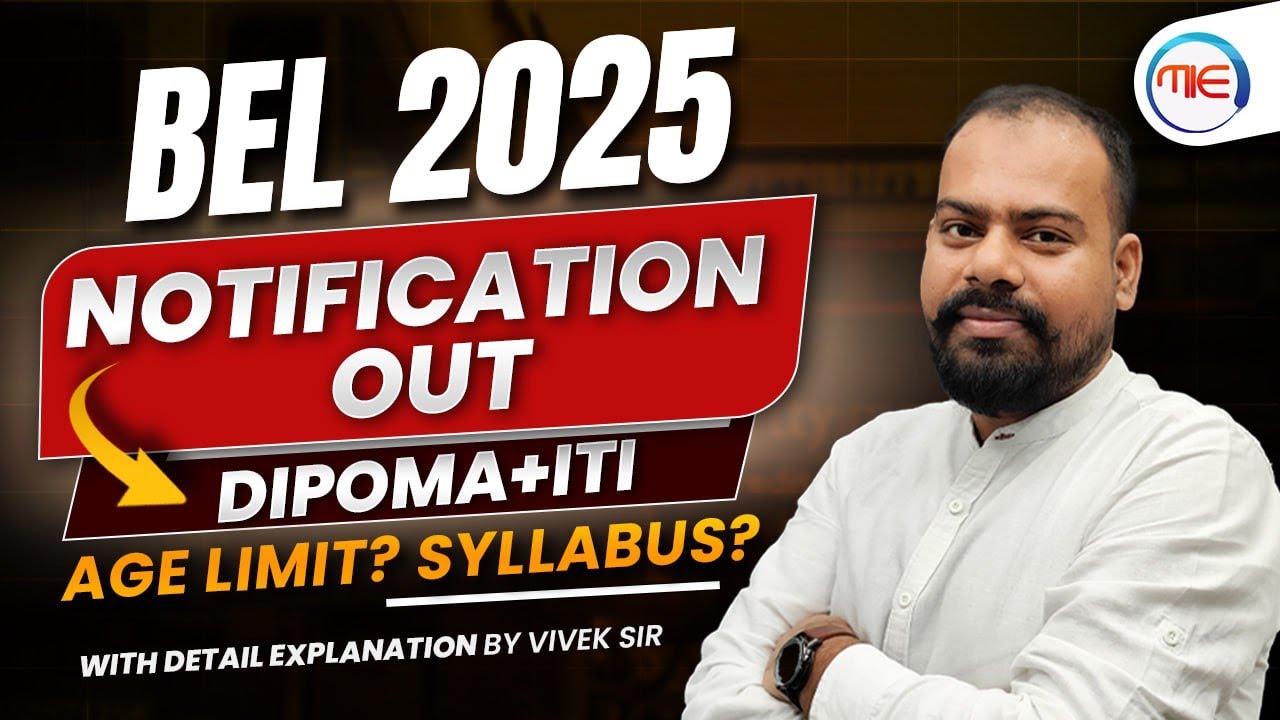 BEL 2025 Notification Out | Diploma + ITI Eligibility | Age Limit, Vacancy, Syllabus | by Vivek Sir