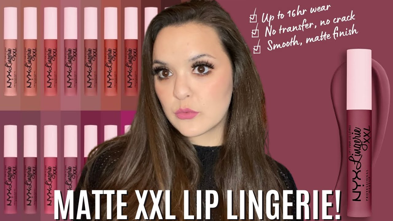 NYX XXL Lip Lingerie Matte Liquid Lipsticks! 10 Shades! Swatches + Review 2021 [VLOGMAS Day 5!]