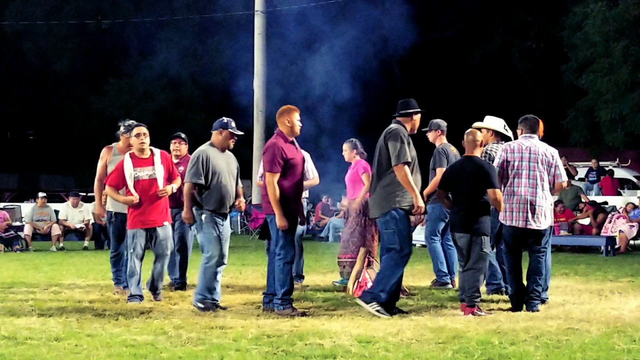 Stomp dance contest, with H. Wensman, at Quapaw 2018