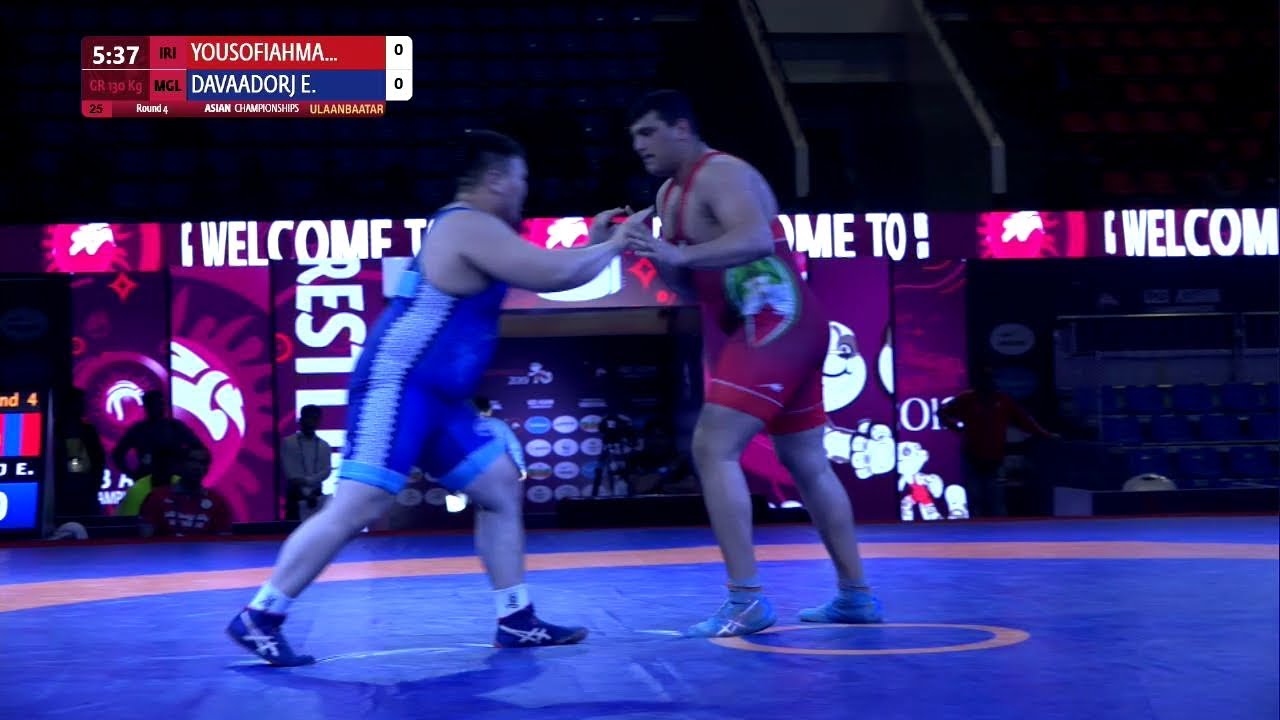 Round 4 GR - 130 kg: A. YOUSOFIAHMAD (IRI) v. E. DAVAADORJ (MGL)