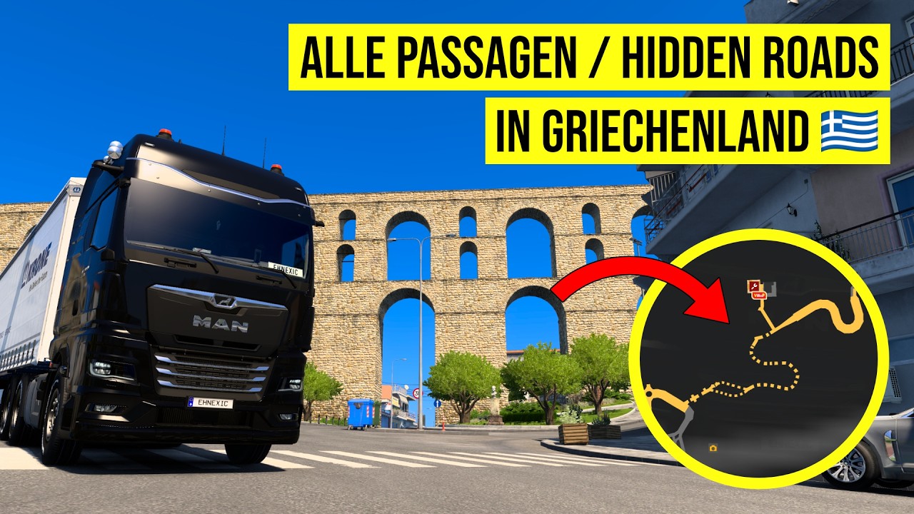 ALLE PASSAGEN / Hidden Roads in Griechenland + MAP Location | #ETS2 Griechenland Greece DLC