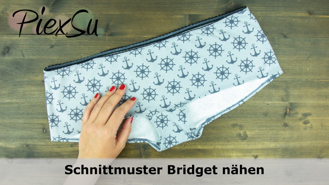 Nähanleitung Schnittmuster PiexSu Panty Bridget - Unterhose nähen aus Jerseyresten