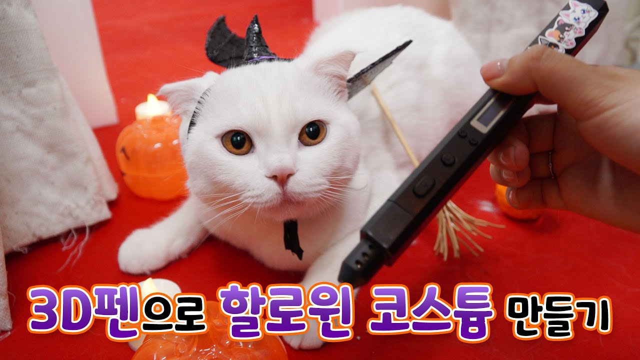 3D 펜으로 할로윈 코스튬 만들기!! 【산냥고 Ep.04】 | 고양이산책
