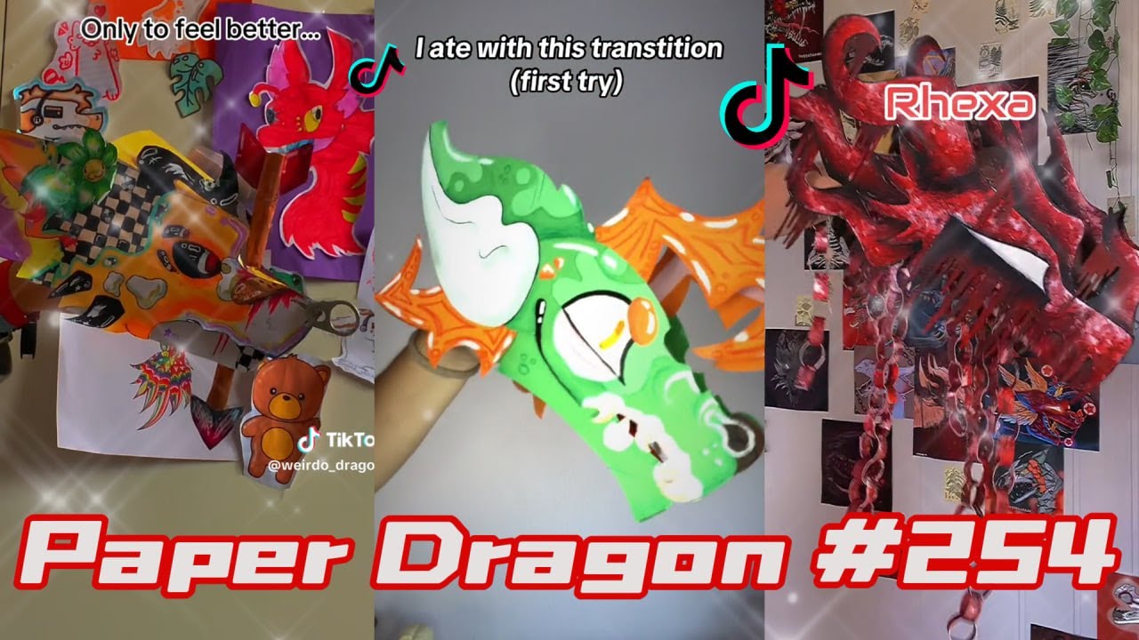 Dragon Puppet Crafts - Paper Dragon TikTok Compilation #254