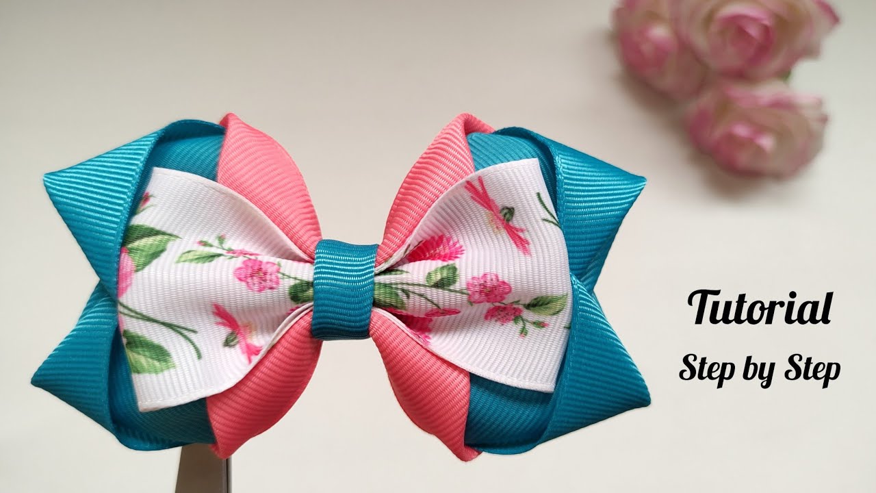 How to make a beautiful bow with grosgrain ribbon at home| Easy hair clip tutorial for beginners