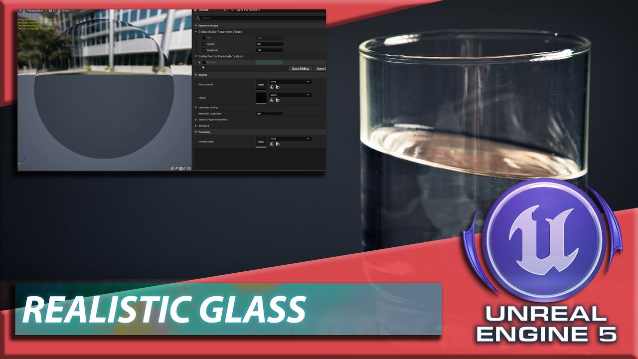 Unreal Engine 5 How to Create Realistic Glass Material | UE5 Complete Guide