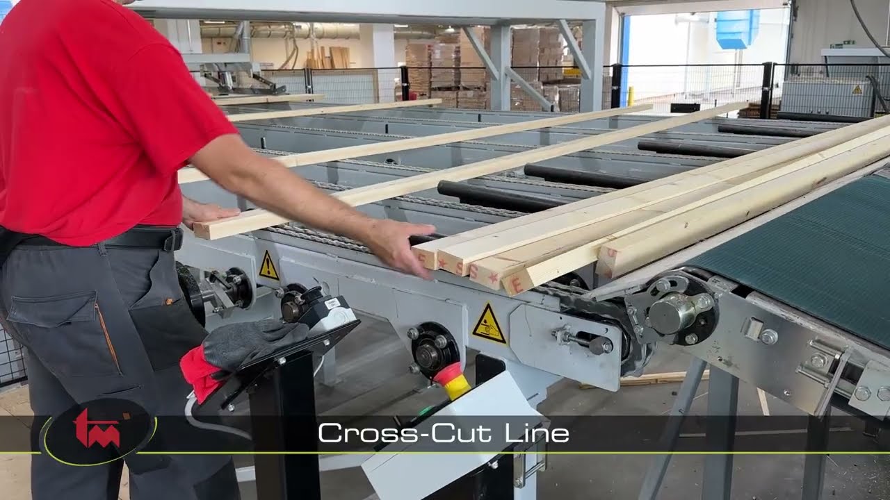 Cross-cut line with two saws, quality scanner and fixed length stacking - Opti-Solution (1457)