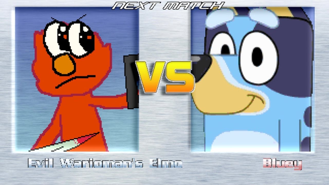 M.U.G.E.N BATTLES | Evil Elmo vs Bluey | Sesame Street vs Bluey